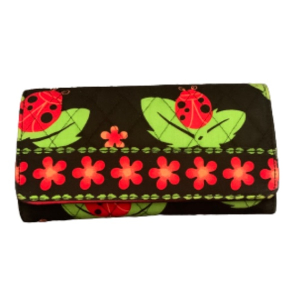 💛 Quilted Fabric Lady Bug Trifold Wallet